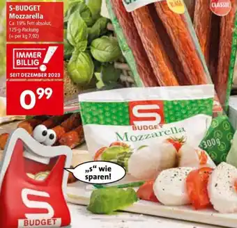Interspar S-BUDGET Mozzarella 125g Angebot