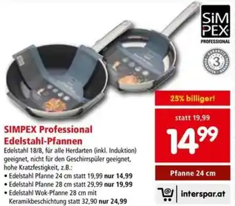 Interspar SIMPEX Professional Edelstahl-Pfannen Angebot