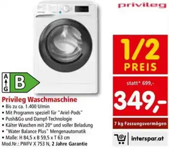 Interspar Privileg Waschmaschine Angebot