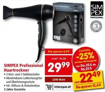 Interspar SIMPEX Professional Haartrockner Angebot