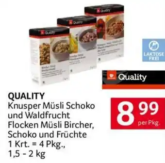 Transgourmet QUALITY Knusper Müsli Schoko und Waldfrucht Flocken Müsli Bircher, Schoko und Früchte 1.5-2kg Angebot