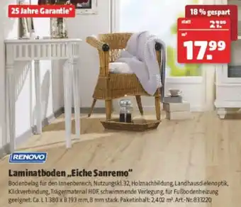 Hagebau Laminatboden,,Eiche Sanremo Angebot