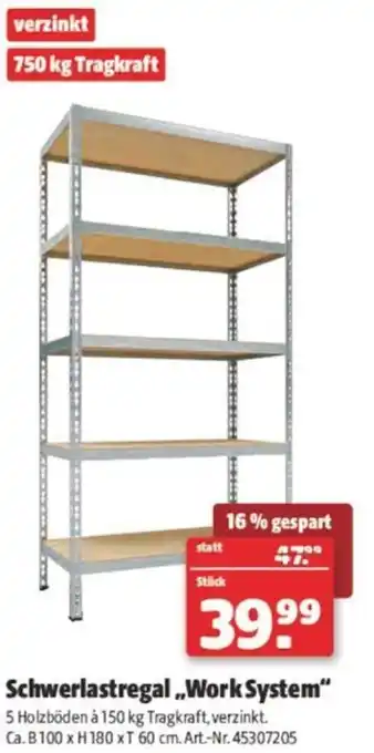 Hagebau Schwerlastregal,,Work System Angebot
