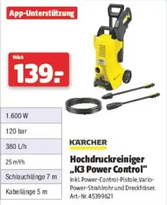 Hagebau Hochdruckreiniger ,,K3 Power Control Angebot