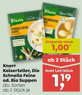 ADEG Knorr Kaiserteller, Die Schnelle Feine od. Bio Suppen Angebot