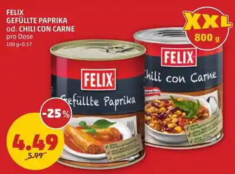 PENNY FELIX GEFÜLLTE PAPRIKA od. CHILI CON CARNE Angebot