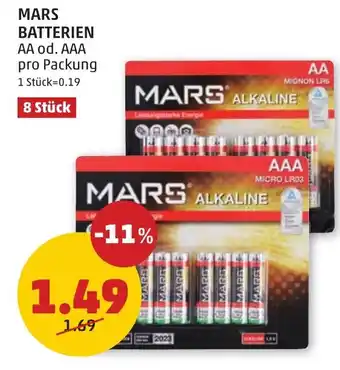 PENNY MARS BATTERIEN AA od. AAA Angebot