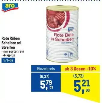 Metro Rote Rüben Scheiben od. Streifen 4kg Angebot
