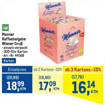 Metro Manner Kaffeebeigabe Wiener Gruß Angebot