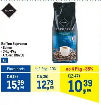 Metro Kaffee Espresso 3kg Angebot
