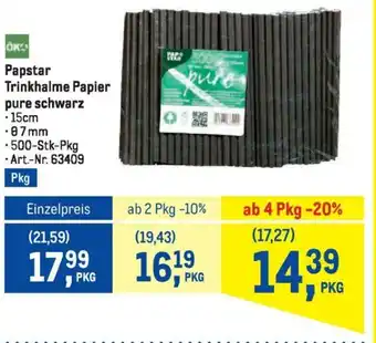 Metro Papstar Trinkhalme Papier pure schwarz Angebot