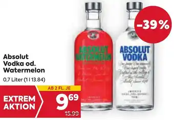 Billa Absolut Vodka Od. Watermelon Angebot