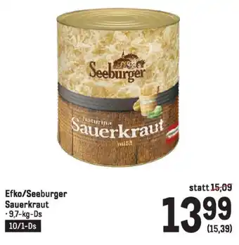 Metro Efko/Seeburger Sauerkraut 9.7kg Angebot