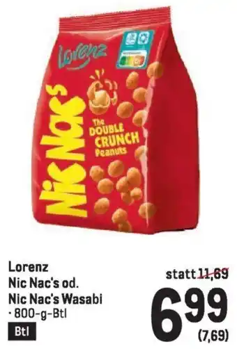 Metro Lorenz Nic Nac's od. Nic Nac's Wasabi 800g Angebot