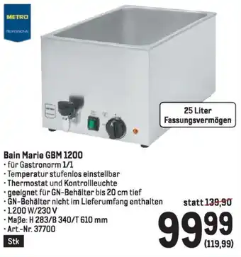 Metro Bain Marie GBM 1200 Angebot