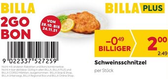 Billa Schweinsschnitzel Angebot
