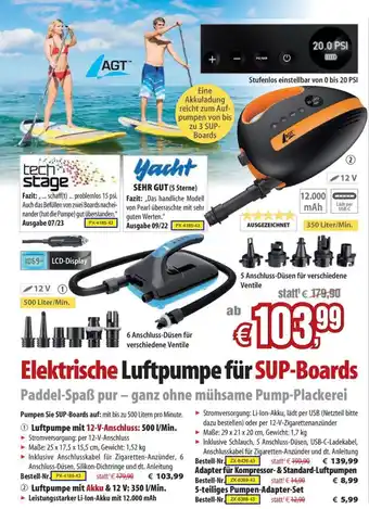 Pearl Elektrische Luftpumpe für SUP-Boards Angebot