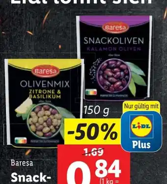 Lidl Baresa Snack- oliven 150g Angebot