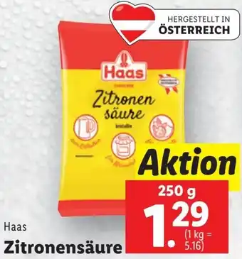 Lidl Haas Zitronen säure 250g Angebot