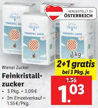 Lidl Wiener Zucker Feinkristall- zucker Angebot