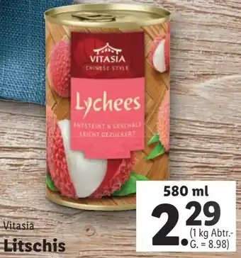 Lidl Vitasia Litschis 580ml Angebot