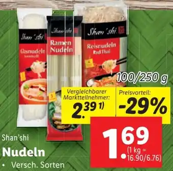 Lidl Shan'shi Nudeln 100/250g Angebot