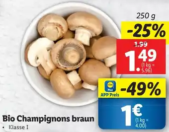 Lidl Bio Champignons braun 250g Angebot