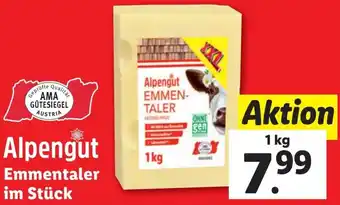 Lidl Alpengut Emmentaler im Stück 1 kg Angebot