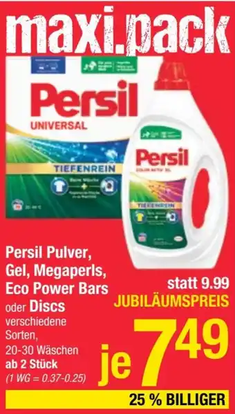 Maximarkt Persil Pulver, Gel, Megaperls, Eco Power Bars oder Discs Angebot