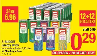 Maximarkt S-BUDGET Energy Drink 0.25 Liter Angebot