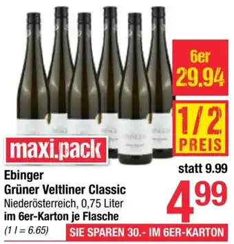 Maximarkt Ebinger Grüner Veltliner Classic 0,75 Liter Angebot