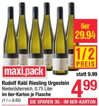 Maximarkt Rudolf Rabl Riesling Urgestein 0.75 Liter Angebot