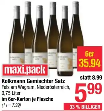 Maximarkt Kolkmann Gemischter Satz 0,75 Liter Angebot