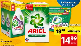 Lidl Ariel Waschmittel 70/100 WG Angebot