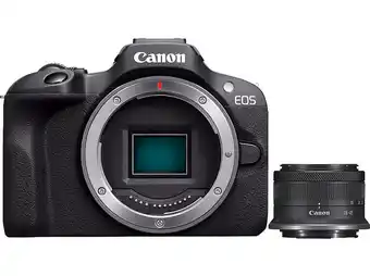 Media Markt Canon EOS R100 Systemkamera mit RF-S 18-45mm f4.5-6.3 IS STM Objektiv Systemkamera Set Angebot