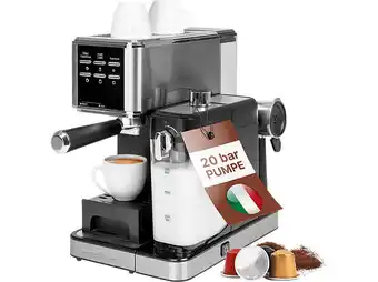 Media Markt Profi Cook PC-ES-KA 1266 Espressoautomat inkl. klassischem Siebträger (Silber, 1350 Watt, 20 bar) Angebot