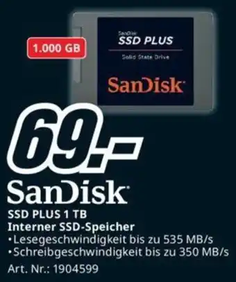 Media Markt SanDisk SSD PLUS 1 TB Interner SSD-Speicher Angebot