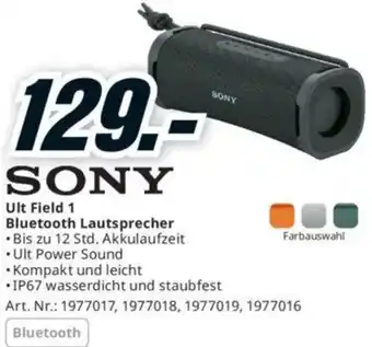 Media Markt SONY Ult Field 1 Bluetooth Lautsprecher Angebot