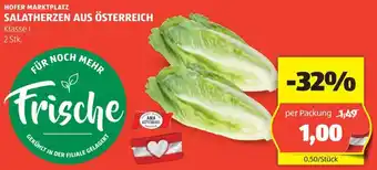 Hofer HOFER MARKTPLATZ SALATHERZEN Angebot