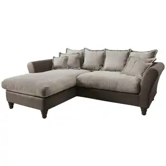 XXXLutz Ecksofa in Chenille, Mikrofaser Dunkelbraun, Hellbraun Angebot