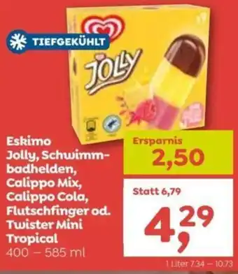 ADEG Eskimo Jolly, Schwimm- badhelden, Calippo Mix, Calippo Cola, Flutschfinger od. Twister Mini Tropical 400 - 585 ml Angebot