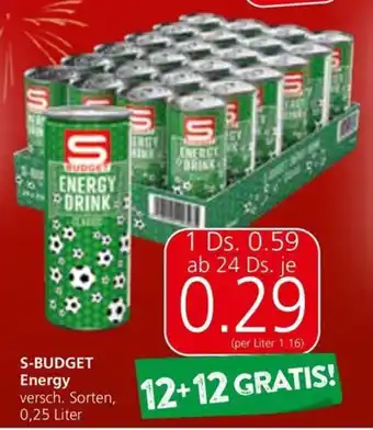 Spar S-BUDGET Energy 0,25 Liter Angebot