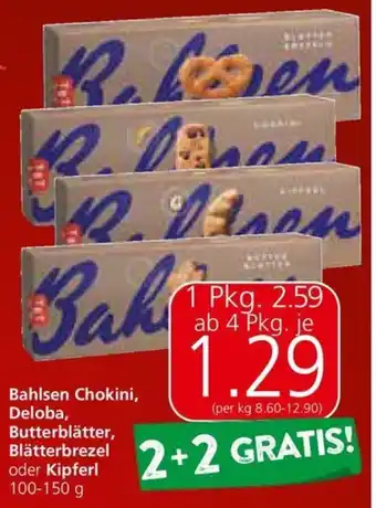 Spar Bahlsen Chokini, Deloba, Butterblätter, Blätterbrezel oder Kipferl 100-150 g Angebot