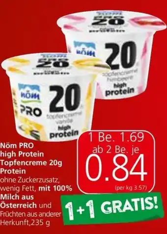 Spar Nöm PRO high Protein Topfencreme 20g Protein Milch  und Früchten 235 g Angebot