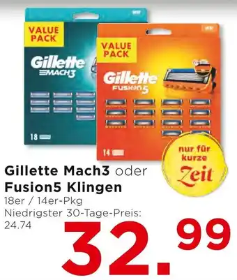 Unimarkt Gillette Mach3 oder Fusion5 Klingen Angebot