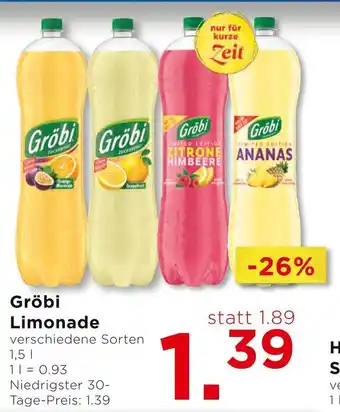 Unimarkt Gröbi Limonade 1.50 Liter Angebot