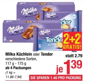 Maximarkt Milka Küchlein oder Tender 117g-175g Angebot