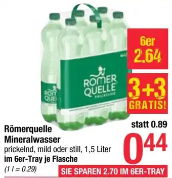 Maximarkt Römerquelle Mineralwasser 1.5 Liter Angebot