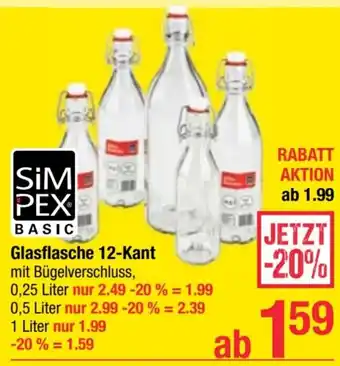 Maximarkt Glasflasche 12-Kant Angebot