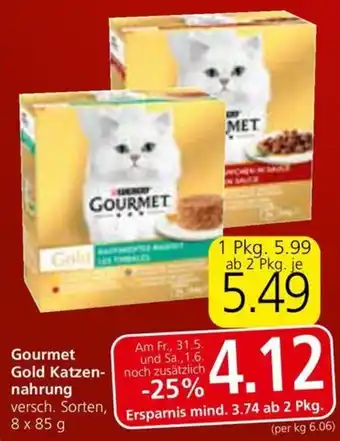 Spar Gourmet Gold Katzen- nahrung Angebot